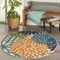 Homeroots 4 ft. Round Orange Floral Outdoor Area Rug 384634 - alternate 8